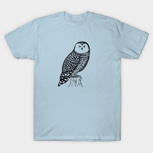 Snowy Owl - hand drawn nocturnal bird design T-Shirt